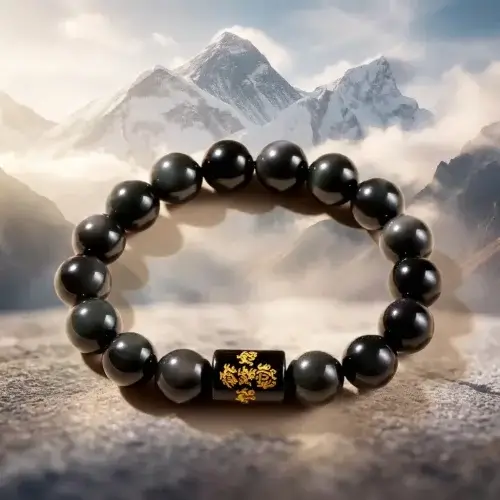 Obsidian bracelet himalayan mountain spiritual