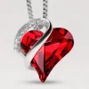 Love Heart Birthstone Healing Energy Crystal Pendant Necklace
