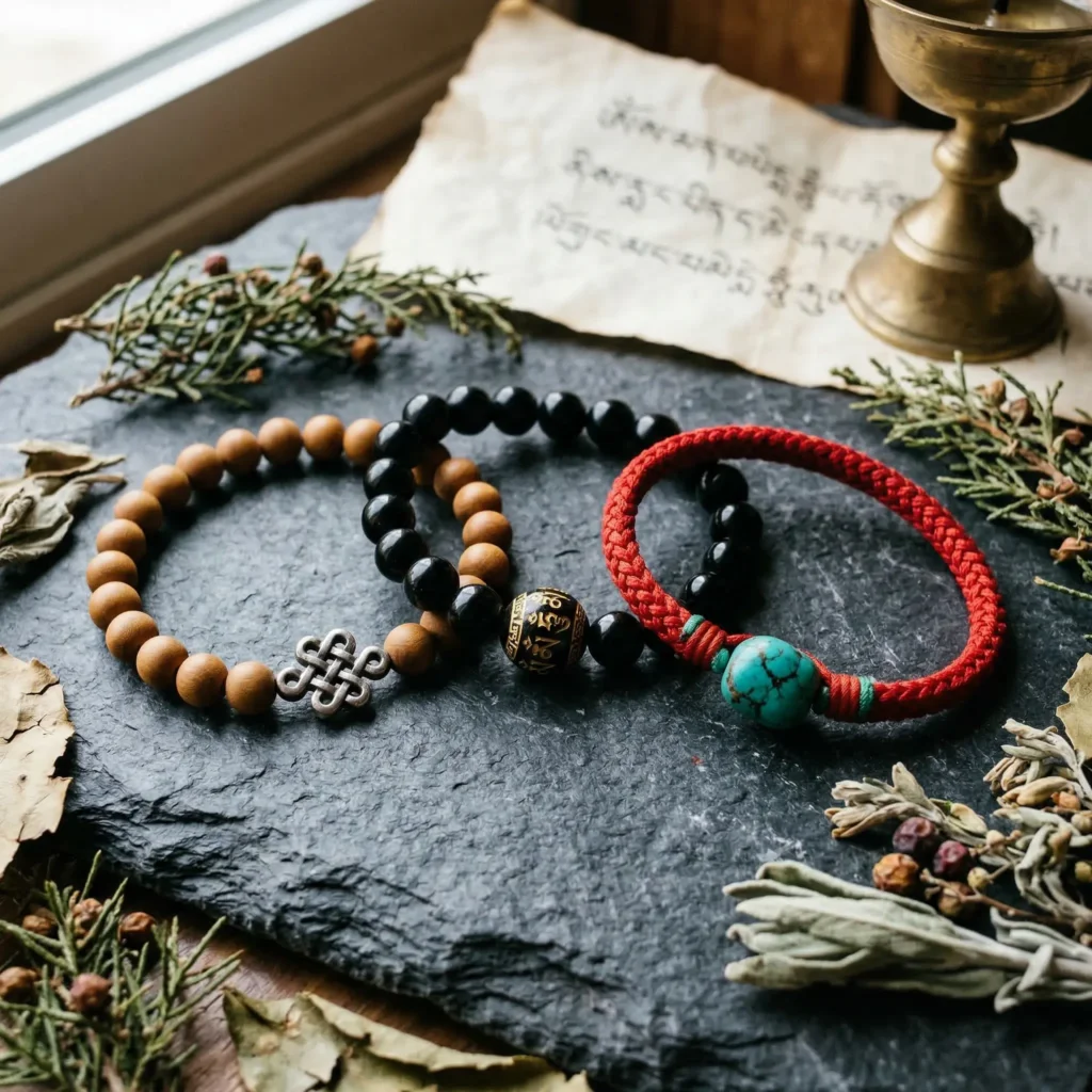 Authentic monastery-blessed Tibetan Buddhist bracelets from PotalaStore, consecrated through a 3-day puja ceremony at Sera Jhe and Kopan Monastery in the Himalayan tradition