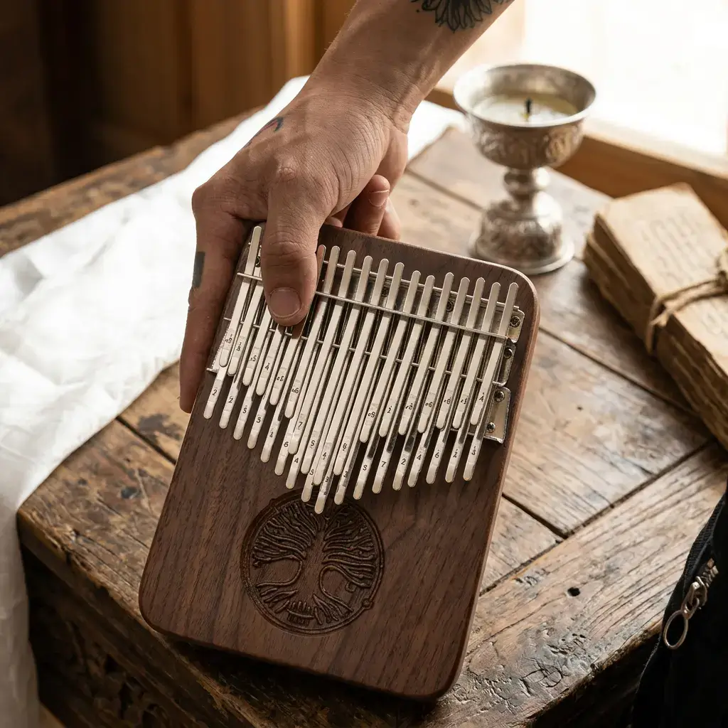34-Key Black Walnut Kalimba Tree of Life — PotalaStore Lifestyle 34 Key Black Walnut Kalimba Tree of Life — PotalaStore Lifestyle