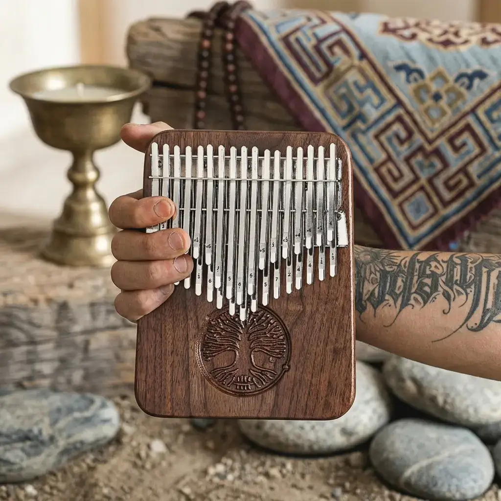 34-Key Kalimba Thumb Piano Tree of Life — Tibetan Meditation Scene 34 Key Kalimba Thumb Piano Tree of Life — Tibetan Meditation Scene