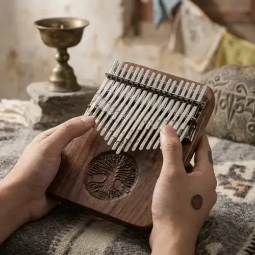 Playing 34 Key Chromatic Thumb Piano Black Walnut — PotalaStore