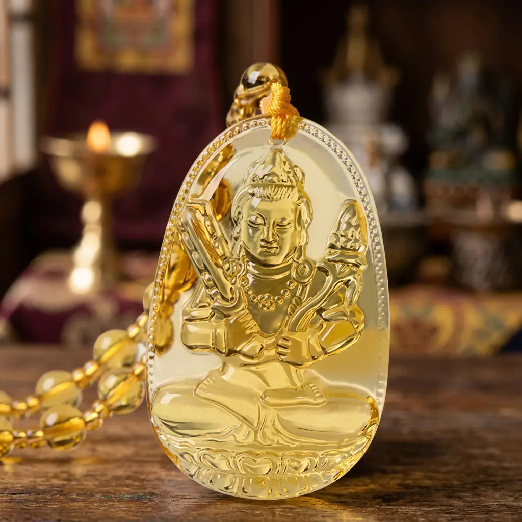 citrine-akashagarbha-bodhisattva-pendant-necklace-ox-tiger-zodiac Citrine akashagarbha bodhisattva pendant necklace ox tiger zodiac