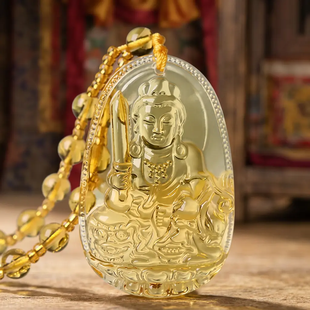 citrine-manjushri-bodhisattva-pendant-necklace-rabbit-zodiac Citrine manjushri bodhisattva pendant necklace rabbit zodiac