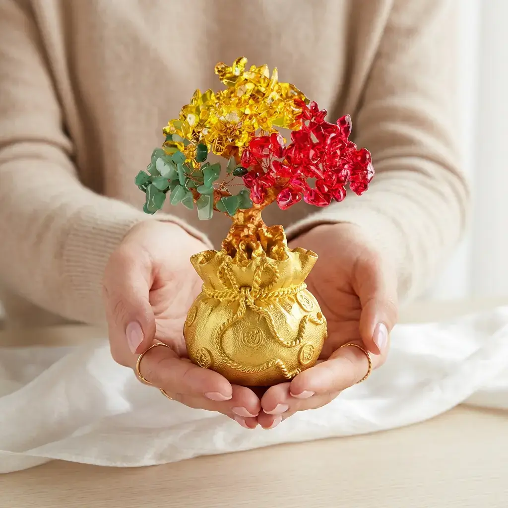 Feng Shui Chakra Money Tree Ornament Hand-Held Display – PotalaStore Feng Shui Chakra Money Tree Ornament Hand Held Display – PotalaStore