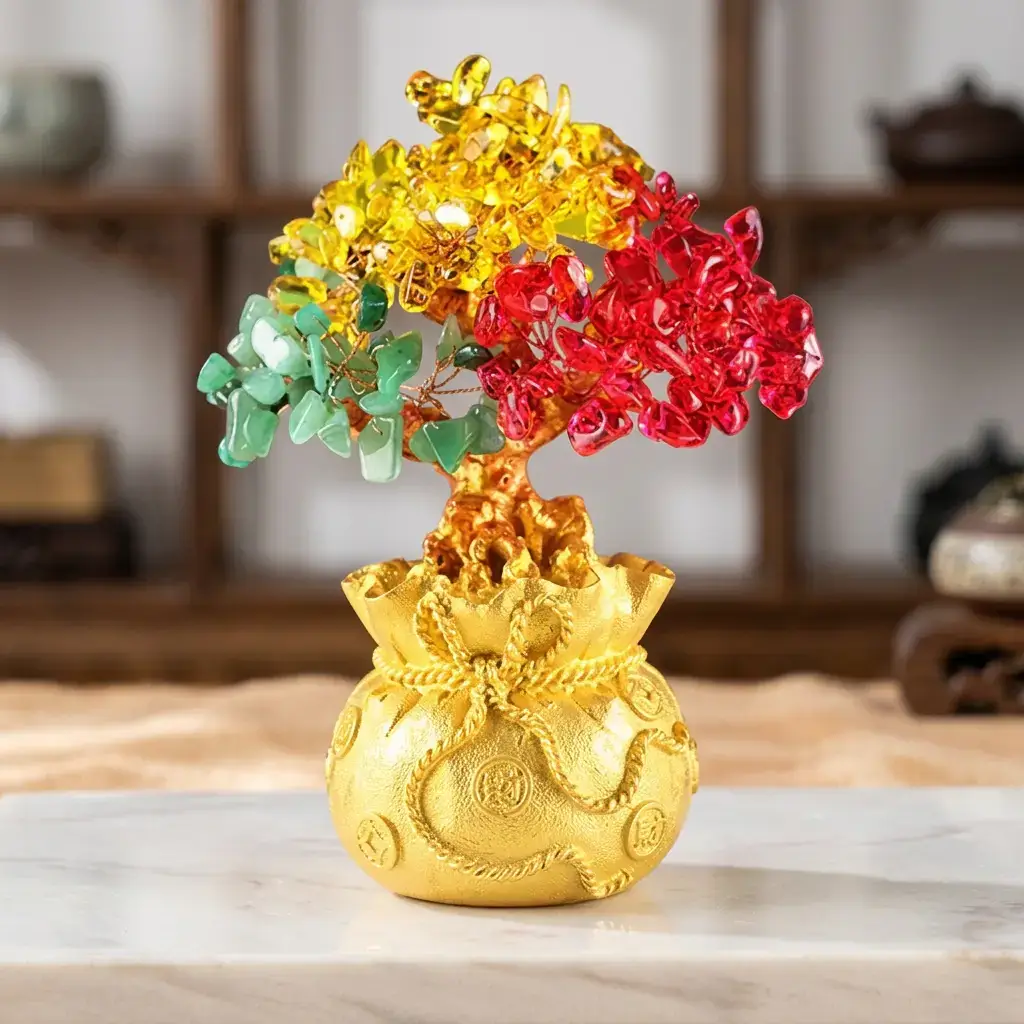 Feng Shui Money Tree Ornament in Traditional Chinese Decor Setting – PotalaStore Feng Shui Money Tree Ornament in Traditional Chinese Decor Setting – PotalaStore