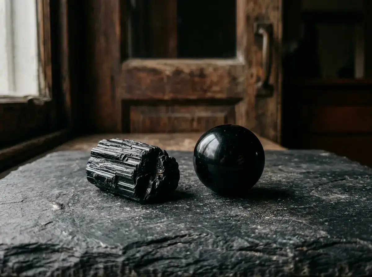 Black tourmaline protection crystal