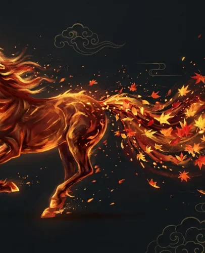 Fire Horse Year Banner October 2026 Chinese zodiac horoscope banner for the Bing Wu Fire Horse year