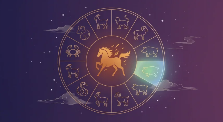 november-2026-chinese-zodiac-fire-horse-pig-month Chinese zodiac wheel for November 2026 showing the Pig month within the Fire Horse year