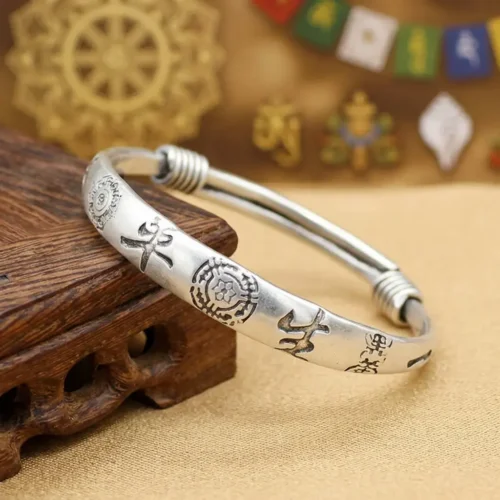 Tibetan embossed bracelet tibetan blessing script