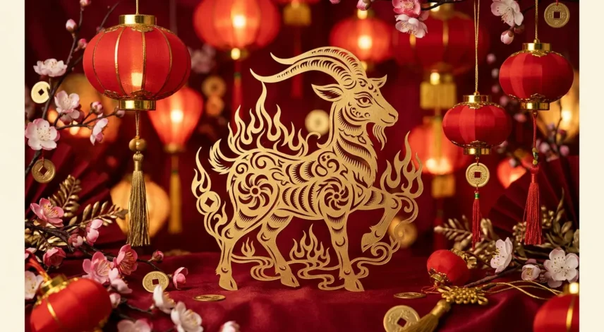 chinese-new-year-2027-year-of-the-fire-goat Chinese New Year 2027 celebration for the Year of the Fire Goat with red lanterns and gold paper-cut goat art