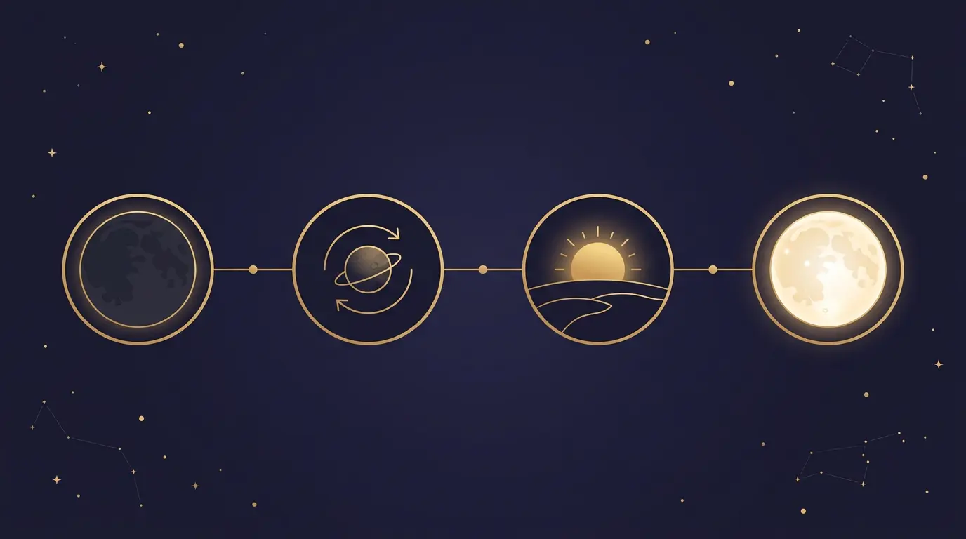 Astrologický kalendář na prosinec 2026 zobrazující Nový měsíc ve Střelci, retrográdní Jupiter, zimní slunovrat a studený Měsíc v Raku.