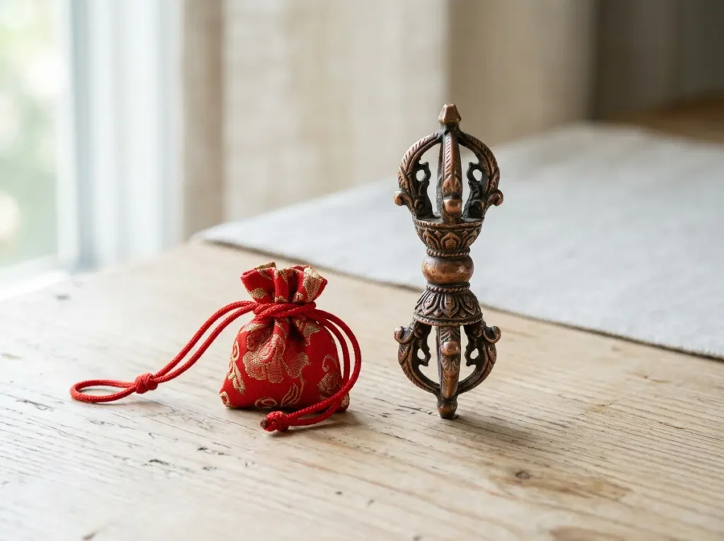 Buddhist charm vs pendant size comparison