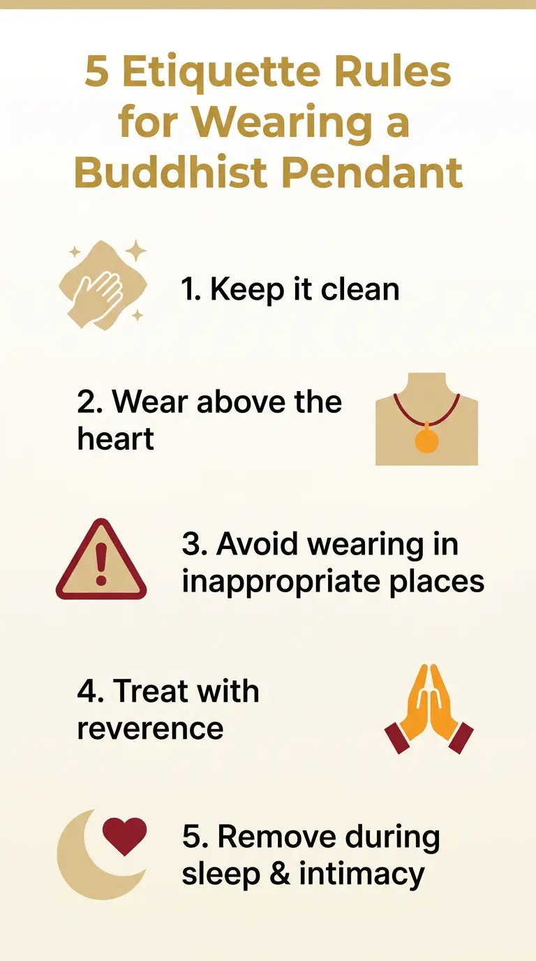 Buddhist pendant wearing etiquette infographic