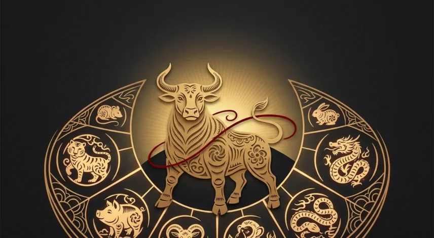 fan-tai-sui-2027-ox-year-hero Golden Ox zodiac illustration representing the 2027 Fan Tai Sui year and Tai Sui clash in Chinese astrology