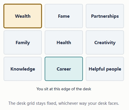 You sit at this edge of the desk