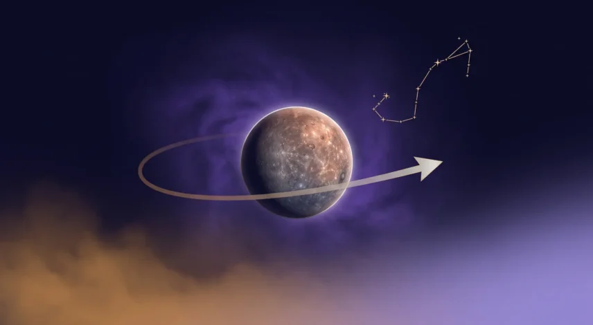 mercury-direct-november-2026-gemini-reset Gemini twins constellation beside a glowing supermoon in a deep indigo November night sky